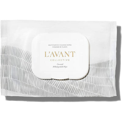 L'AVANT Collective Biodegradable Cleaning Wipes | Multi-Purpose Cleaning Wipes Powered by Plants | Unscented | 30 wipes