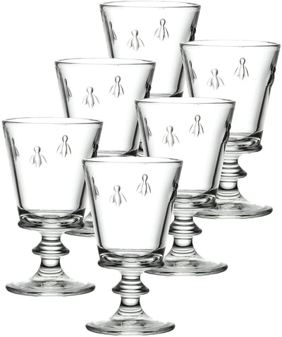La Rochere Fine French Glassware Embossed with the Iconic Napoleon Bee Design, 12-ounce Large Wine Glass, Set of 6.