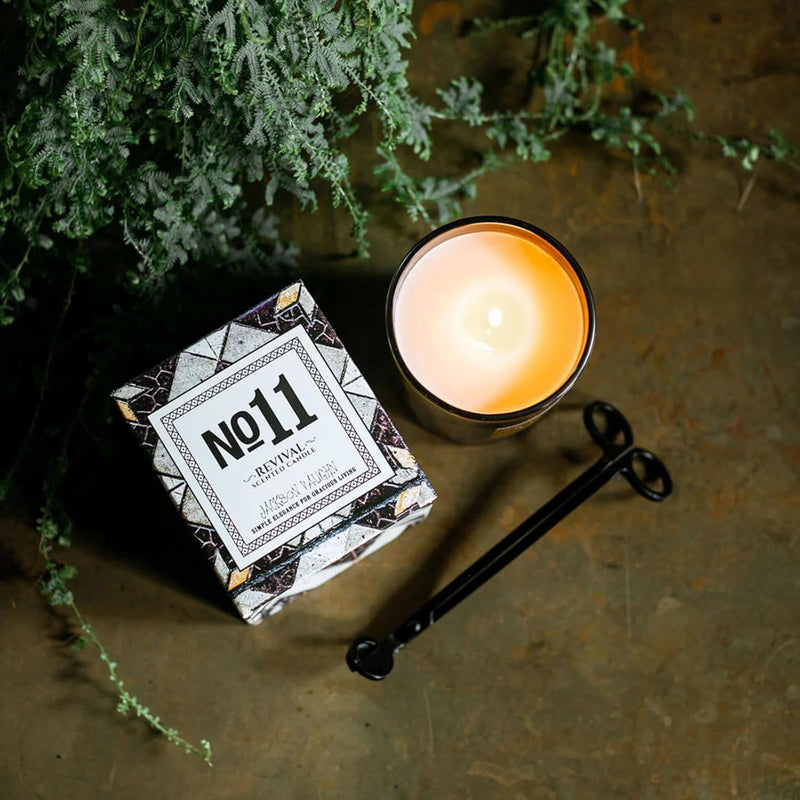 Jackson Vaughn Scented Candle | Aromatherapy Long Lasting Candles Luxury Home Fragrance Decor Gifts Hand Poured Soy Wax Notes of Frankincense, Myrrh Evergreen Wood 55 Hour Burn 14.5oz (No. 11 Revival)