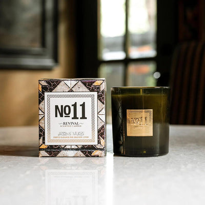 Jackson Vaughn Scented Candle | Aromatherapy Long Lasting Candles Luxury Home Fragrance Decor Gifts Hand Poured Soy Wax Notes of Frankincense, Myrrh Evergreen Wood 55 Hour Burn 14.5oz (No. 11 Revival)