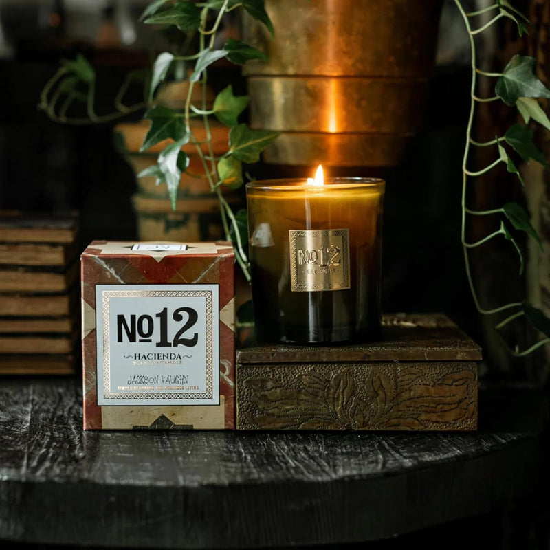 Jackson Vaughn Scented Candle | Aromatherapy Long Lasting Candles Luxury Home Fragrance Decor Gifts Hand Poured Soy Wax Notes of Pomegranate Seeds, Amber, Lime 55 Hour Burn 14.5oz (No. 12 Hacienda)