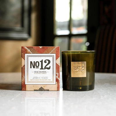 Jackson Vaughn Scented Candle | Aromatherapy Long Lasting Candles Luxury Home Fragrance Decor Gifts Hand Poured Soy Wax Notes of Pomegranate Seeds, Amber, Lime 55 Hour Burn 14.5oz (No. 12 Hacienda)
