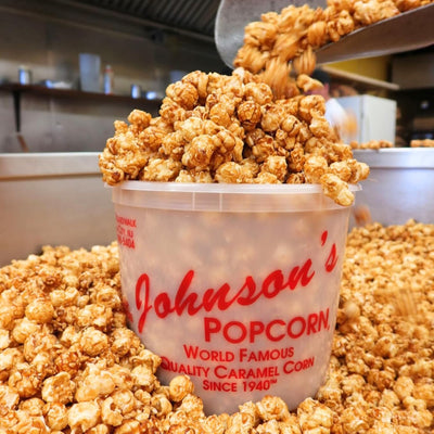 Johnson's Popcorn Caramel Popcorn Handmade, Freshly Popped Gourmet Sweet & Crunchy Delicious Treat for Family Parties, Movie Night Snack Gift Ready 10oz - World Famous Quality Caramel Corn Since 1940!