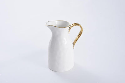 Pampa Bay Golden Salerno Titanium-Plated Porcelain Water Pitcher, 8.25 x 6.25 x 4.75in