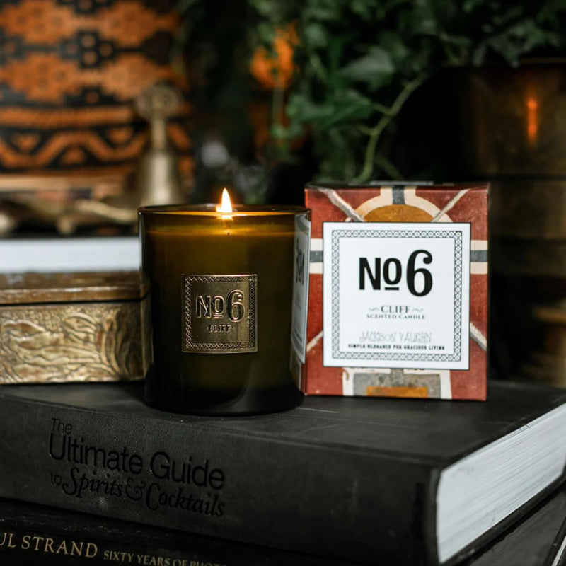 Jackson Vaughn Scented Candle | Aromatherapy Long Lasting Candles Luxury Home Fragrance Decor Gifts Hand Poured Soy Wax Blend Notes of Firewood, Vanilla, Golden Amber 55 Hour Burn 14.5oz (No. 6 Cliff)