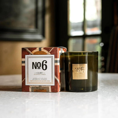 Jackson Vaughn Scented Candle | Aromatherapy Long Lasting Candles Luxury Home Fragrance Decor Gifts Hand Poured Soy Wax Blend Notes of Firewood, Vanilla, Golden Amber 55 Hour Burn 14.5oz (No. 6 Cliff)