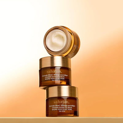Sahajan Golden Glow Eye Balm | Anti-Aging Cream Reduce Dark Under Eye Circles, Eye bags, Wrinkles, Fine Lines Softens, Firms & Restores Skin Elasticity Made With Ghee, Gotu Kola, & Rose Oil .5oz