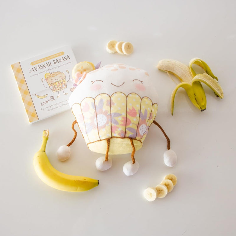 Snuggle Muffins Snuggler & Bedtime Story Time Book Gift Set with a Delicious Recipe for a Sweet Treat to Bring Families Together in The Kitchen! Soft & Cuddly Learning (Savannah Banana)