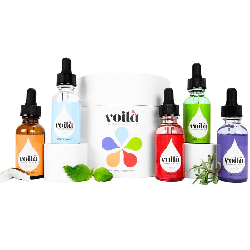 Voilà Mood Oil Moisturizer Serum Set of 5 for Women Hydrating & Nourishing Gels 1 Oz Developed by OBGYNS