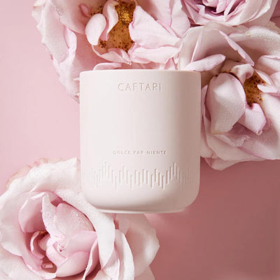 Caftari Scented Candle | Aromatherapy Luxury Home Fragrance Decor Gifts Notes of Rose, Sandalwood, Violet | Made with Natural Coconut & Soy Wax Blend | Long Lasting 60 Hour Burn (Dolce Far Niente)