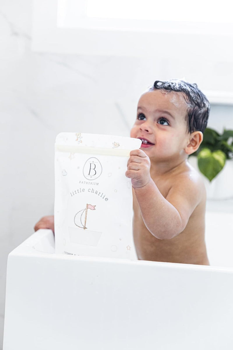 Little Charlie Bath Soak – Gentle & Nourishing Soak for Babies & Sensitive Skin, Made with Collodial Oat, Blue Chamomile & Coconut, Moisturizes & Soothes Delicate Skin, 26oz