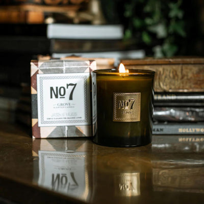 Jackson Vaughn Scented Candle | Aromatherapy Long Lasting Candles Luxury Home Fragrance Decor Gifts Hand Poured Soy Wax Blend Notes of Fresh Lemon, Basil, Sea Salt 55 Hour Burn 14.5oz (No. 7 Grove)