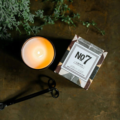 Jackson Vaughn Scented Candle | Aromatherapy Long Lasting Candles Luxury Home Fragrance Decor Gifts Hand Poured Soy Wax Blend Notes of Fresh Lemon, Basil, Sea Salt 55 Hour Burn 14.5oz (No. 7 Grove)