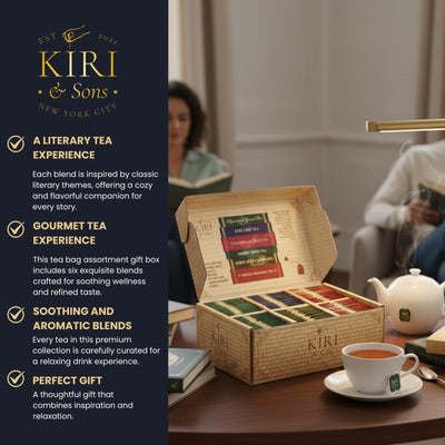 Book Lovers Tea Collection by Kiri & Sons, 90 Count Literary Tea Bags Gift Box | Book Club Library Gifts for Women Readers Writers Librarians | Bookish Tea Set, Bookworm Lovers & Reading Enthusiasts