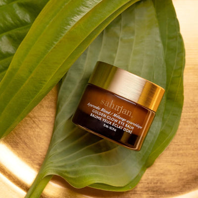 Sahajan Golden Glow Eye Balm | Anti-Aging Cream Reduce Dark Under Eye Circles, Eye bags, Wrinkles, Fine Lines Softens, Firms & Restores Skin Elasticity Made With Ghee, Gotu Kola, & Rose Oil .5oz