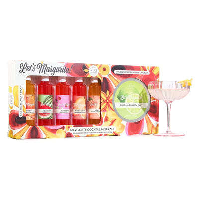 Cocktails, Margarita Mixer Gift Set – 6 Set, Easy-Mix Variety Fruity Drink Mixes & Lime Rimming Salt | Premium Bar Essentials, Home Entertaining | Fun, Vegan and Vegetarian, Party Gift Cocktail Lovers