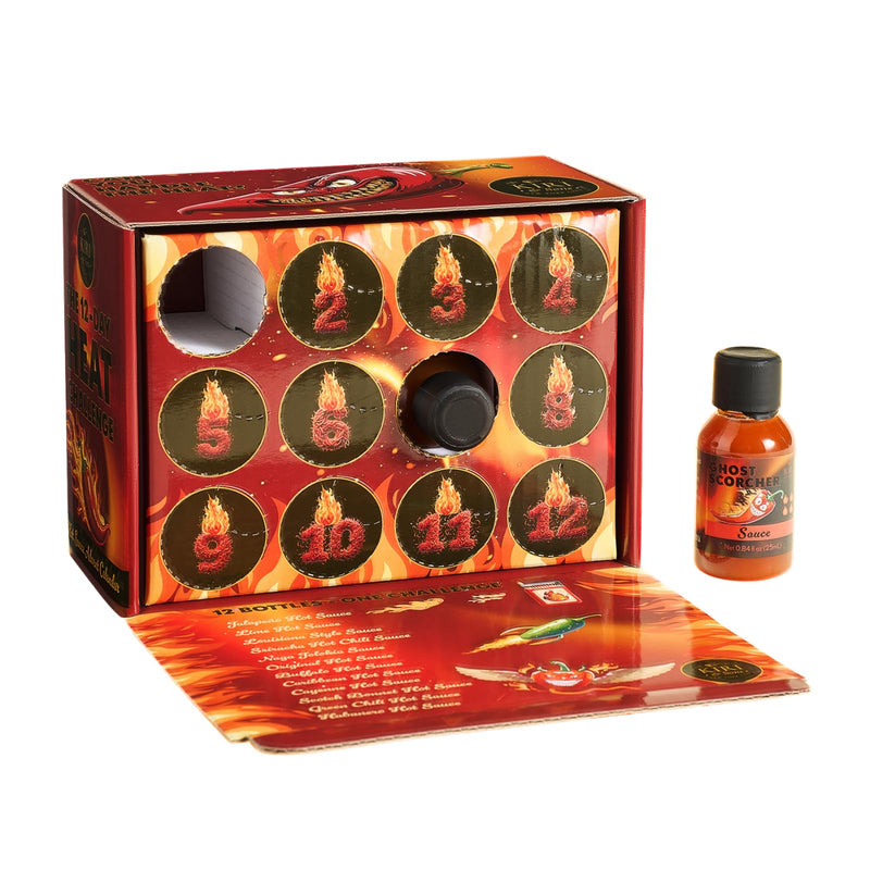 Kiri & Sons Hot Sauce Advent Calendar 12-Pack | Gourmet Spicy Gift Set with Chili Pepper Variety | 12-Day Heat Challenge for Food Lovers and Chefs | Premium Condiment Collection for Cooking Grilling