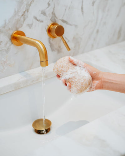 Konjac Walnut Shell Body Sponge – Gently Cleanses Skin, Ideal for Daily Use, Made with Hand-Harvested Asian Konjac Root, Softens & Revitalizes, 1 Sponge