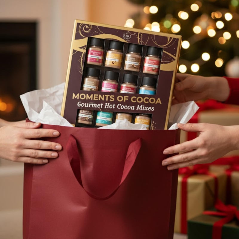 Hot Chocolate Mix Gift Set – 16 Mini Bottle Cocoa Sampler with Assorted Gourmet Flavors Including Caramel, Vanilla, Double Cocoa, Peppermint Swirl, Toasted Marshmallow & More, Winter Beverage Gift Box