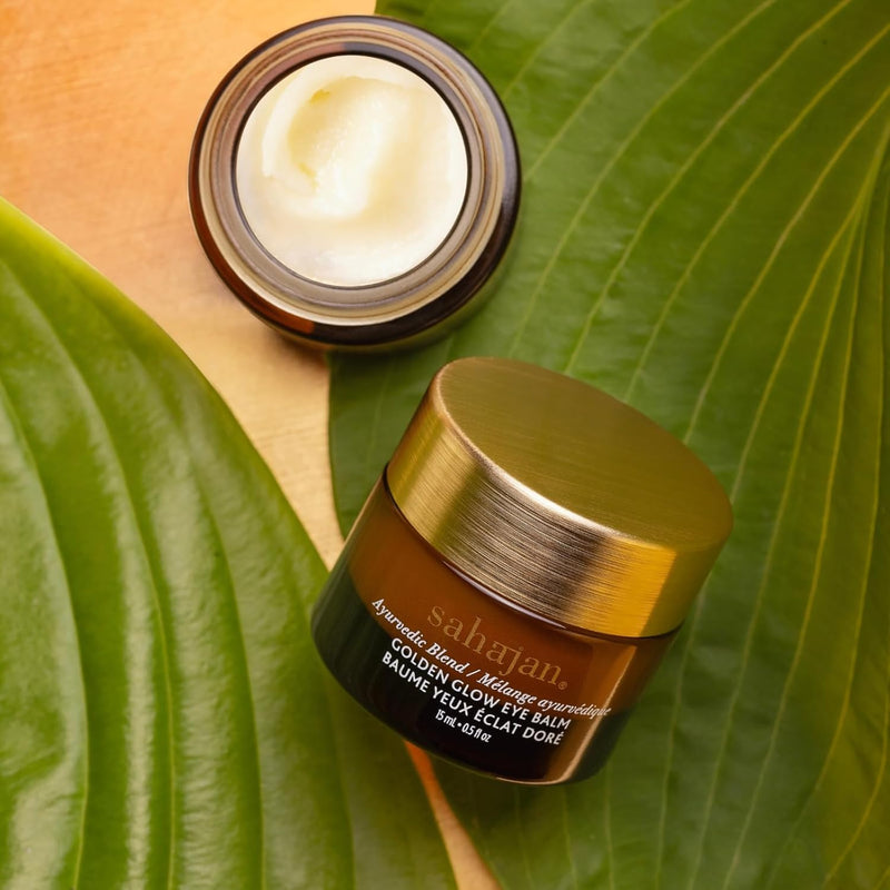 Sahajan Golden Glow Eye Balm | Anti-Aging Cream Reduce Dark Under Eye Circles, Eye bags, Wrinkles, Fine Lines Softens, Firms & Restores Skin Elasticity Made With Ghee, Gotu Kola, & Rose Oil .5oz