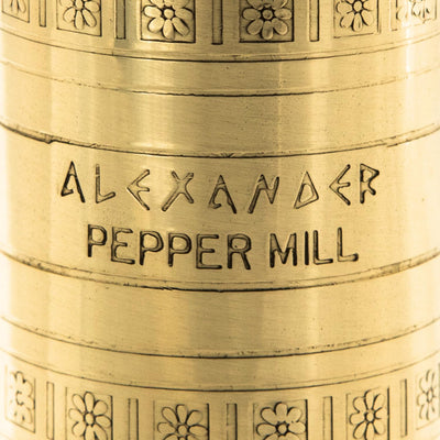The Original Greek Pepper Mill 8 Inch Tall | European Pepper Mill Grinder with Crank Handle | Manual Pepper Grinder | Peppercorns Refillable - Brass