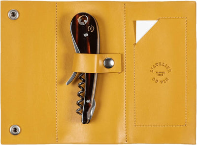 L'atelier Du Vin Soft Machine Nomad Rosewood Handle - Luxury Wine Corkscrew Sommelier Premium Hand Made Wine Bottle Opener Key with Fawn Leather Case & Gift Box Wine Tasting, Bartenders Made in France