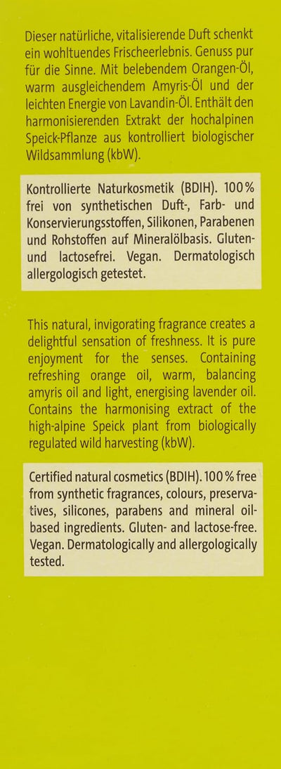 Speick Natural Eau de Cologne Fresh 3.4 Ounces
