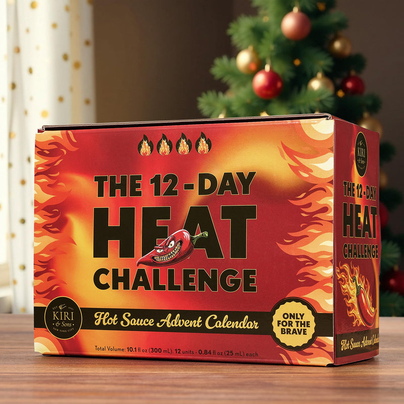 Kiri & Sons Hot Sauce Advent Calendar 12-Pack | Gourmet Spicy Gift Set with Chili Pepper Variety | 12-Day Heat Challenge for Food Lovers and Chefs | Premium Condiment Collection for Cooking Grilling