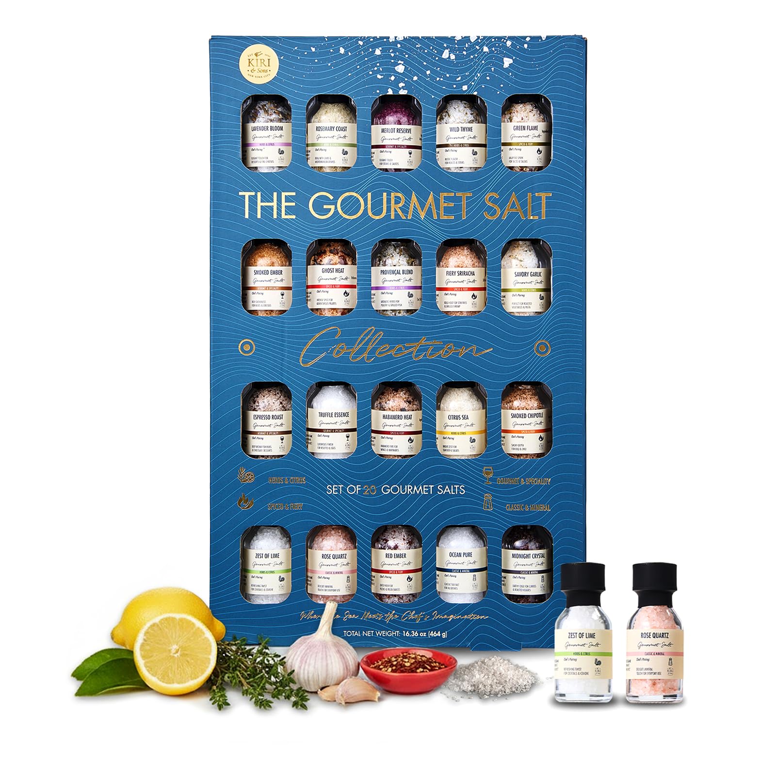 Gourmet Salt Sampler Collection 20 Pack - Premium Seasoning Gift Set ...