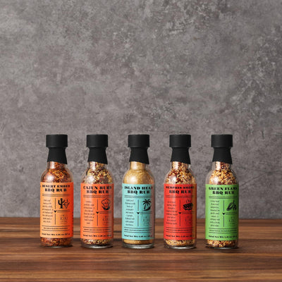 Kiri & Sons Bull Smokehouse Small Sampler Set of 5 | Premium BBQ Rub Spice Gift Set Gourmet Blends | Seasoning Collection for Grilling and Barbecue | Cooking Kit for Home Kitchen and Backyard