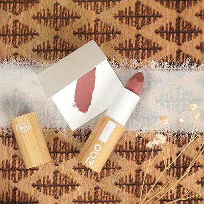 Zao Classic Lipstick Lustrous Moisturizing Creamy Formula Bamboo Case Long Lasting Intense Color Ultra Pigmented High Impact Makeup Lip Color Organic Pomegranate Extract & Shea Butter 3.5gr (476)