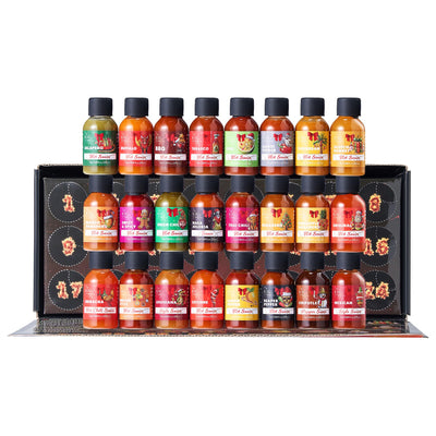 Kiri & Sons Hot Sauce Advent Calendar 24 | Gourmet Spicy Gift Set with Chili Pepper Variety | 24-Day Heat Challenge for Food Lovers and Chefs | Premium Condiment Collection for Cooking Grilling