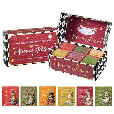 Kiri & Sons Alice in Tealand – Tea Bags & Box | Premium Gourmet Assortment Gift Set with Whimsical Themed Blends | 90 Count Variety Pack| Aromatic Soothing Beverage Collection for Relaxation Wellness