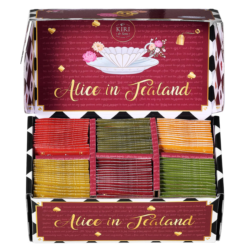 Kiri & Sons Alice in Tealand – Tea Bags & Box | Premium Gourmet Assortment Gift Set with Whimsical Themed Blends | 90 Count Variety Pack| Aromatic Soothing Beverage Collection for Relaxation Wellness