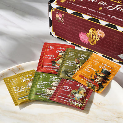 Kiri & Sons Alice in Tealand – Tea Bags & Box | Premium Gourmet Assortment Gift Set with Whimsical Themed Blends | 90 Count Variety Pack| Aromatic Soothing Beverage Collection for Relaxation Wellness