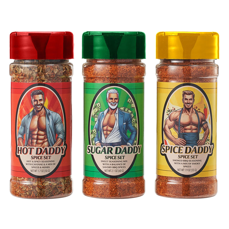 Daddy Spice Rub BBQ Gift Set - Hot Dad, Dady Barbecue Seasoning, Father&