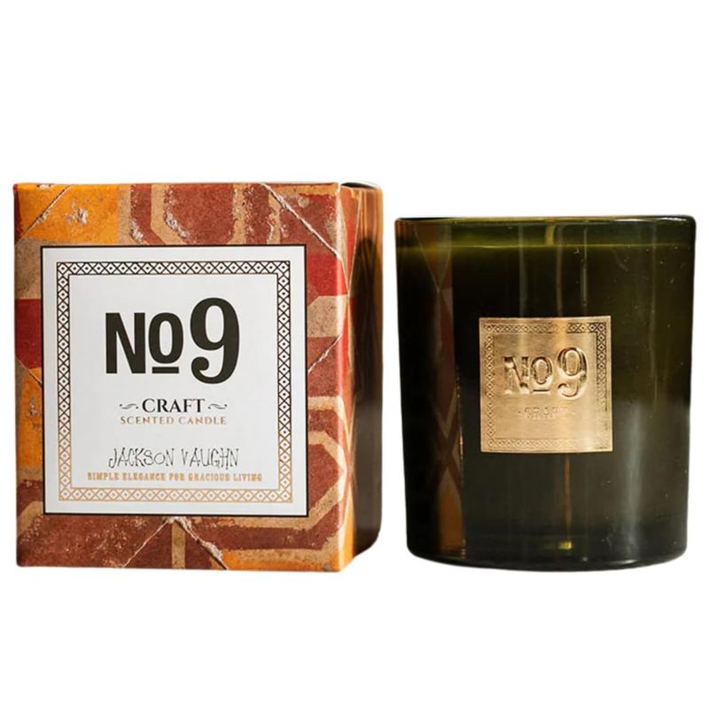 Jackson Vaughn Scented Candle | Aromatherapy Long Lasting Candles Luxury Home Fragrance Decor Gifts Hand Poured Soy Wax Notes of Neroli, Patchouli, Bergamot, Cypress 55 Hour Burn 14.5oz (No. 9 Craft)