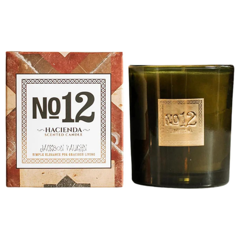 Jackson Vaughn Scented Candle | Aromatherapy Long Lasting Candles Luxury Home Fragrance Decor Gifts Hand Poured Soy Wax Notes of Pomegranate Seeds, Amber, Lime 55 Hour Burn 14.5oz (No. 12 Hacienda)