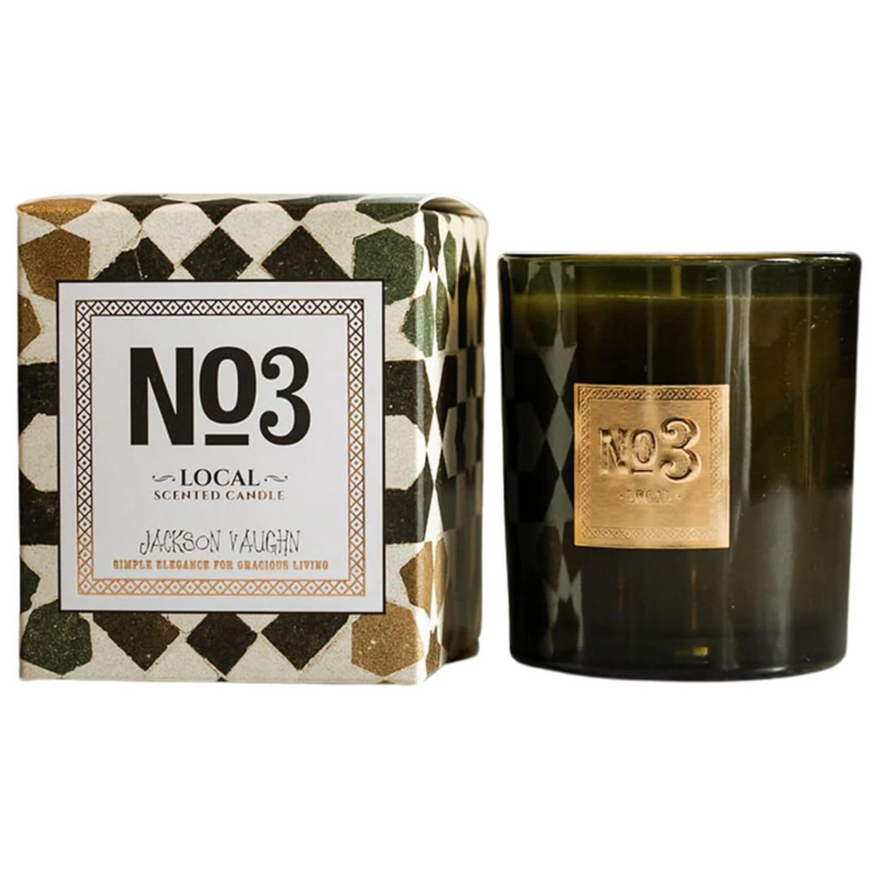 Jackson Vaughn Scented Candle | Aromatherapy Long Lasting Candles Luxury Home Fragrance Decor Gifts Hand Poured Soy Wax Blend Floral Notes of Patchouli, Rosemary 55 Hour Burn 14.5oz (No. 3 Local)
