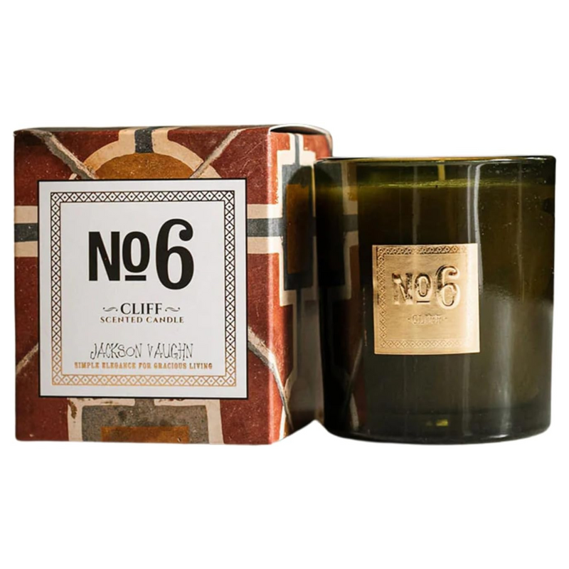 Jackson Vaughn Scented Candle | Aromatherapy Long Lasting Candles Luxury Home Fragrance Decor Gifts Hand Poured Soy Wax Blend Notes of Firewood, Vanilla, Golden Amber 55 Hour Burn 14.5oz (No. 6 Cliff)