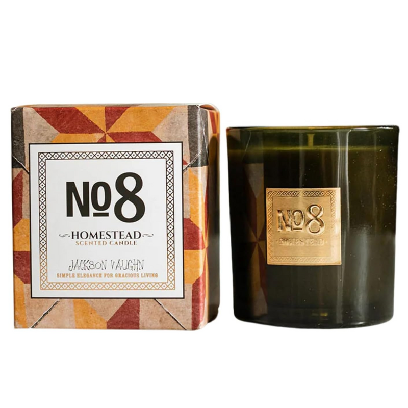 Jackson Vaughn Scented Candle | Aromatherapy Long Lasting Candles Luxury Home Fragrance Decor Gifts Hand Poured Soy Wax Blend Notes of Warm Ginger Root 55 Hour Burn 14.5oz (No. 8 Homestead)