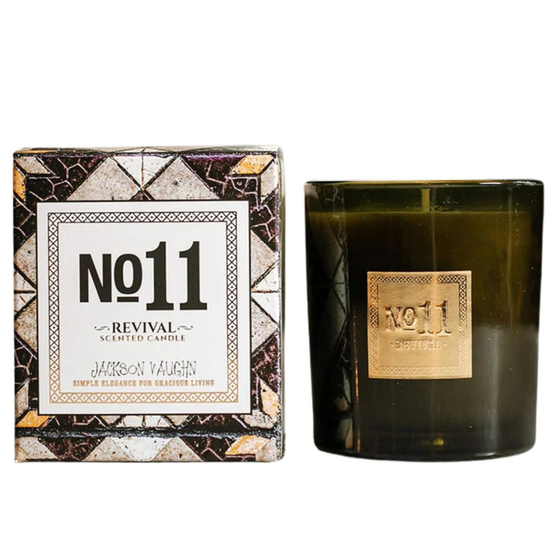 Jackson Vaughn Scented Candle | Aromatherapy Long Lasting Candles Luxury Home Fragrance Decor Gifts Hand Poured Soy Wax Notes of Frankincense, Myrrh Evergreen Wood 55 Hour Burn 14.5oz (No. 11 Revival)