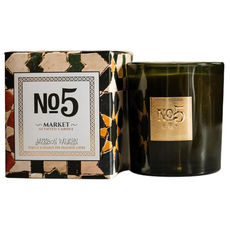 Jackson Vaughn Scented Candle | Aromatherapy Long Lasting Candles Luxury Home Fragrance Decor Gifts Hand Poured Soy Wax Blend Notes of Fresh Lavender, Thyme, Basil 55 Hour Burn 14.5oz (No. 5 Market)
