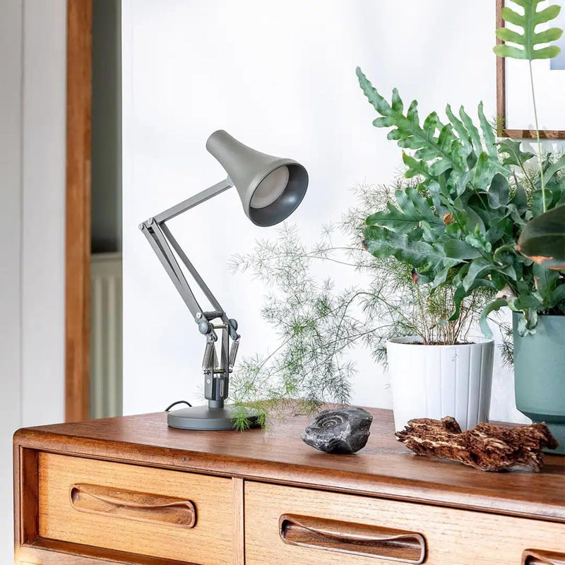 90 Mini Mini Desk Lamp with Dimming Bulb, USB Power Cable, Aluminum Shade & Arms, Anodised Satin Finish Chrome Plated Fittings Perfect for Small Spaces Office Home Decor Gifts (Kelp Green)