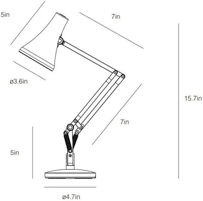 90 Mini Mini Desk Lamp with Dimming Bulb, USB Power Cable, Aluminum Shade & Arms, Anodised Satin Finish Chrome Plated Fittings Perfect for Small Spaces Office Home Decor Gifts (Kelp Green)