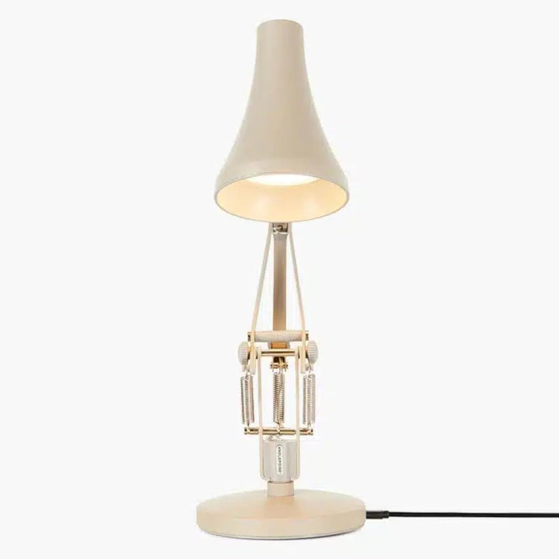 90 Mini Mini Desk Lamp with Dimming Bulb, USB Power Cable Aluminum Shade & Arms Anodised Satin Finish Chrome Plated Fittings Perfect for Small Spaces Office Home Decor Gifts (Biscuit Beige)