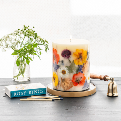 Rosy Rings Essence of Spring Botanical Candle | Luxury Aromatherapy Long Lasting Candle Home Decor Gifts Notes of Hyacinth, Honeysuckle, Rose, Cyclamen, Orange Flower Aroma Burn Time 120 Hours 5.5" H…