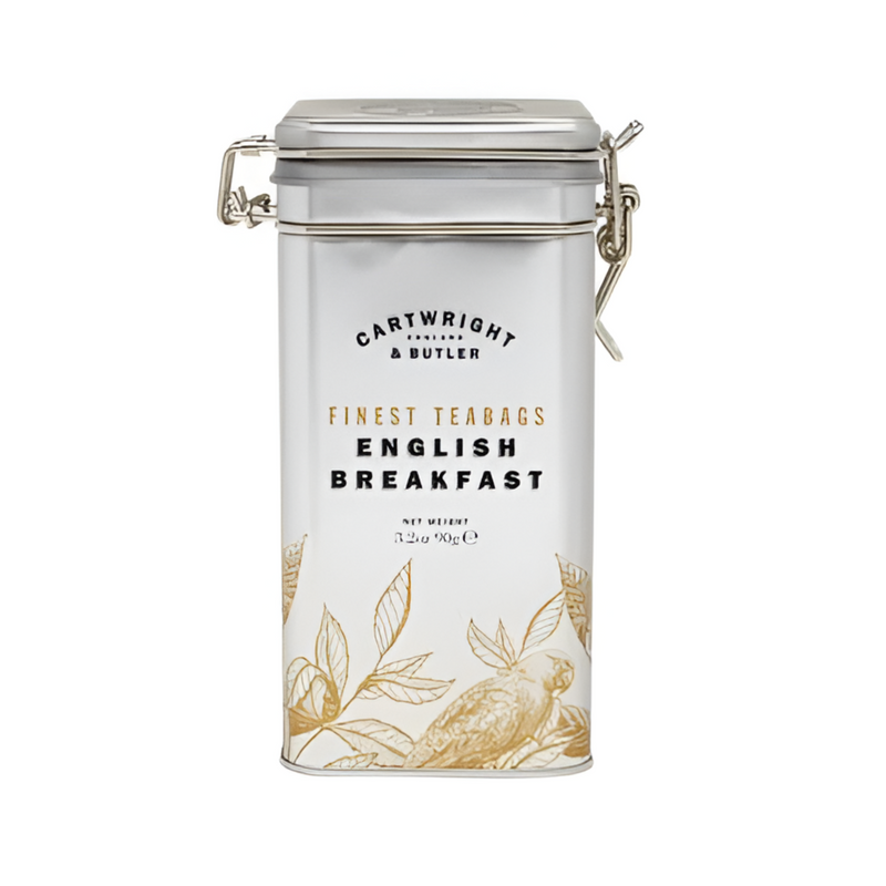 Cartwright & Butler English Breakfast Tea Bags Caddy 90g: A Fine Selection of Classic English Breakfast Tea in Convenient Tea Bags, Presented in an Elegant Caddy for Discerning Tea Connoisseurs to Savor the Perfect Morning Brew