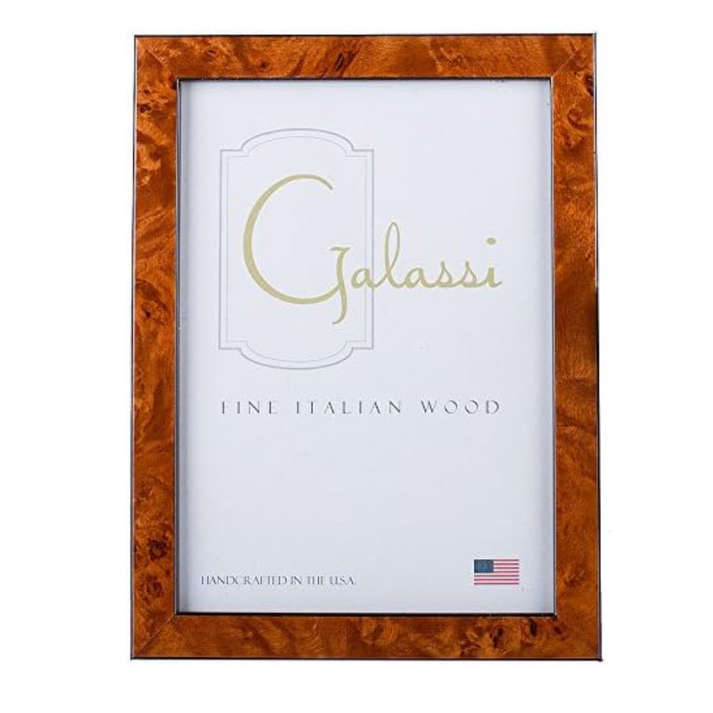 F. G. Galassi Handcrafted Fine Italian Wood Photo Picture Frame, Chestnut Burl, 4x6, made in USA, Model No. 27746