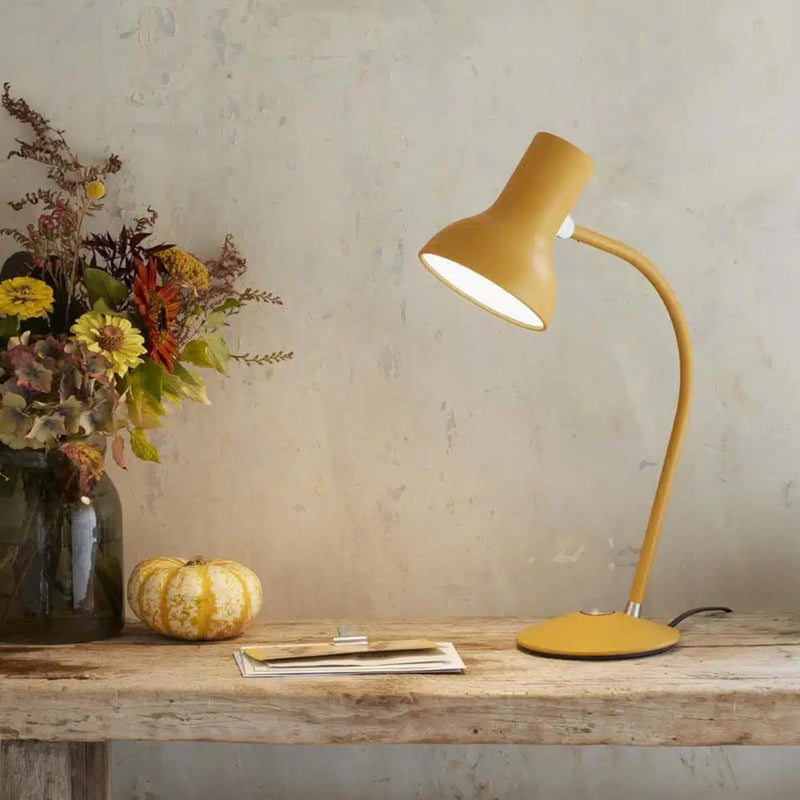 75 Mini Table Lamp | Matt Paint Finish Cast Iron Base Aluminum Cover with Ergonomic Switch & Decorative Light Spill for Office Decor Home Essentials Bedroom Reading Light (Turmeric Gold)